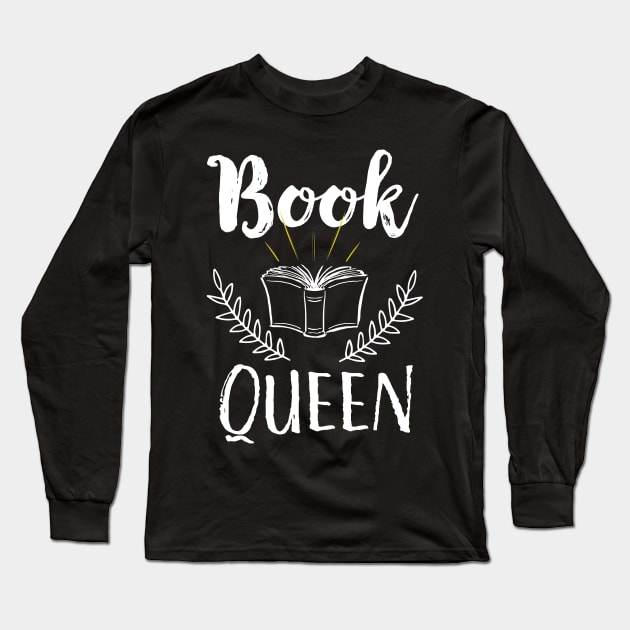 Book Queen Long Sleeve T-Shirt by Eugenex